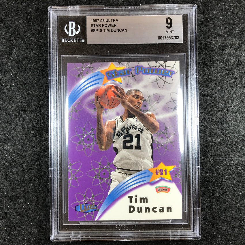 1997-98 Fleer Ultra TIM DUNCAN Star Power Rookie #18 BGS 9 (703)