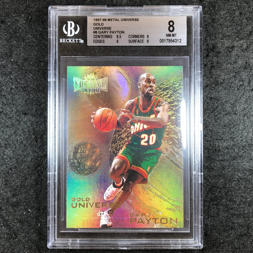 1997-98 Metal Universe GARY PAYTON Gold Universe #8 BGS 8 (312)