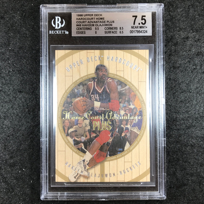 1998 Upper Deck Hardcourt HAKEEM OLAJUWON Home Advantage 36/500 BGS 7.5 (324)