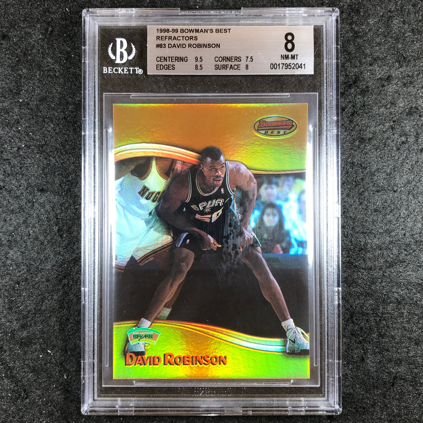 1998-99 Bowman's Best DAVID ROBINSON Refractor 168/400 #83 BGS 8 (041)