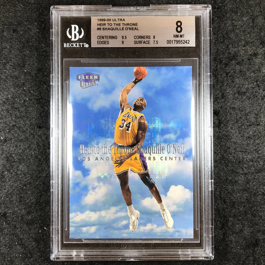 1999-00 Fleer Ultra SHAQUILLE O'NEAL Heir to the Throne #9 BGS 8 (242)
