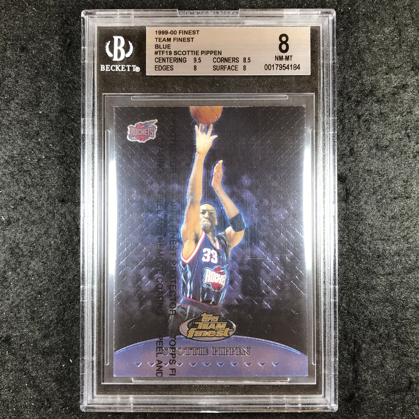 1999-00 Topps Finest SCOTTIE PIPPEN Team Finest Blue 1210/1500 #TF19 BGS 8 (184)