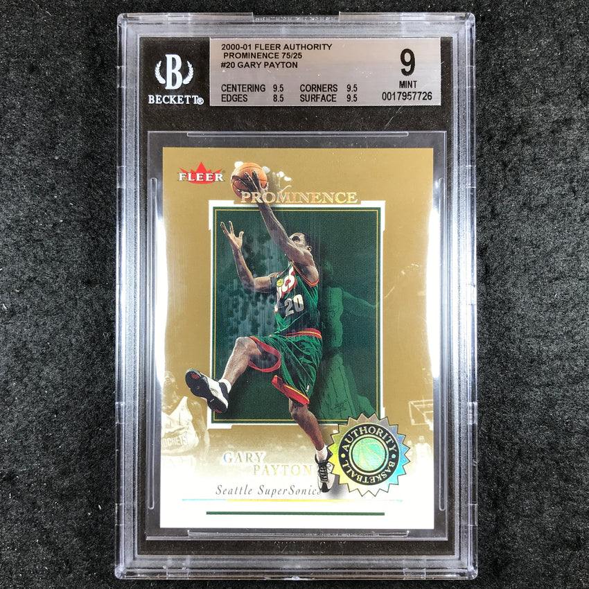 2000-01 Fleer Authority GARY PAYTON Prominence 75/125 #20 BGS 9 (726)