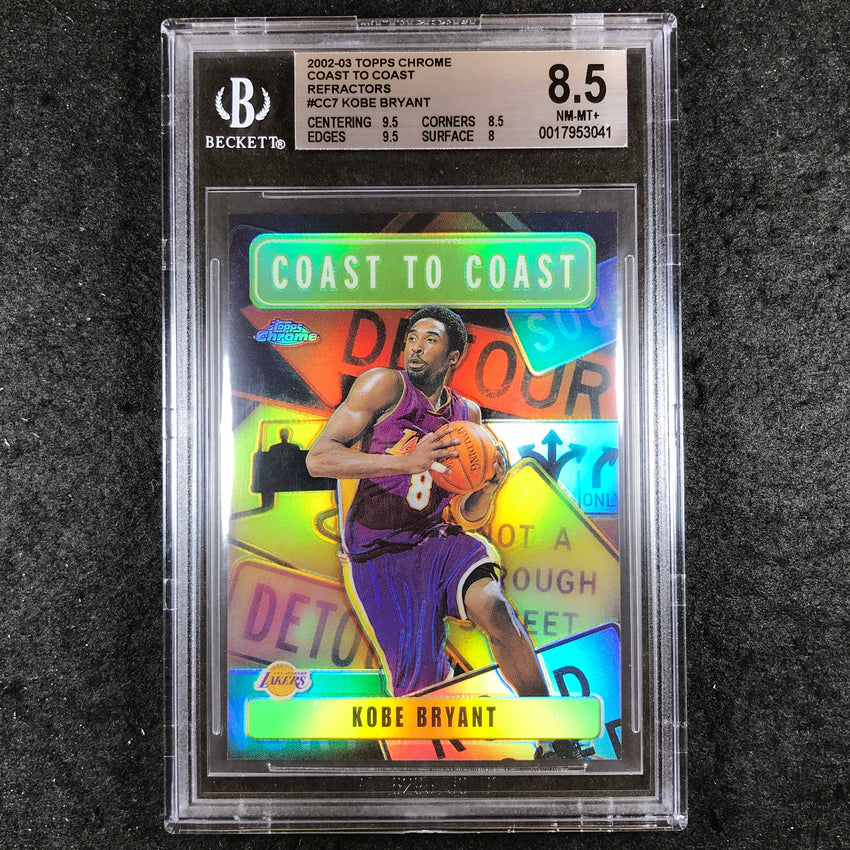 2002-03 Topps Chrome KOBE BRYANT Coast To Coast Refractor #CC7 BGS 8.5 (041)