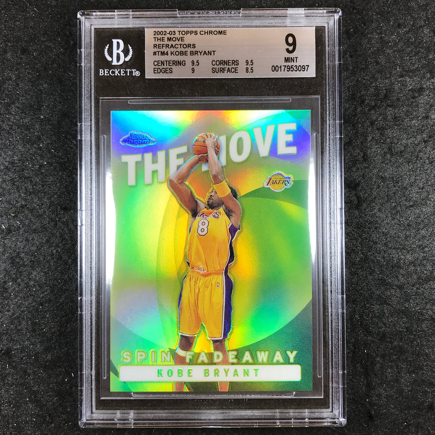 2002-03 Topps Chrome KOBE BRYANT The Move Refractor #TM4 BGS 9 (097)