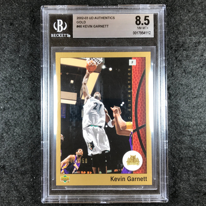 2002-03 UD Authentics KEVIN GARNETT Gold 245/250 #46 BGS 8.5 (112)