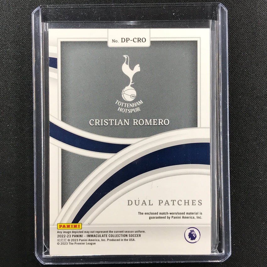 2022-23 Immaculate Cristian Romero Dual Patches Jersey Relic Platinum 1/1
