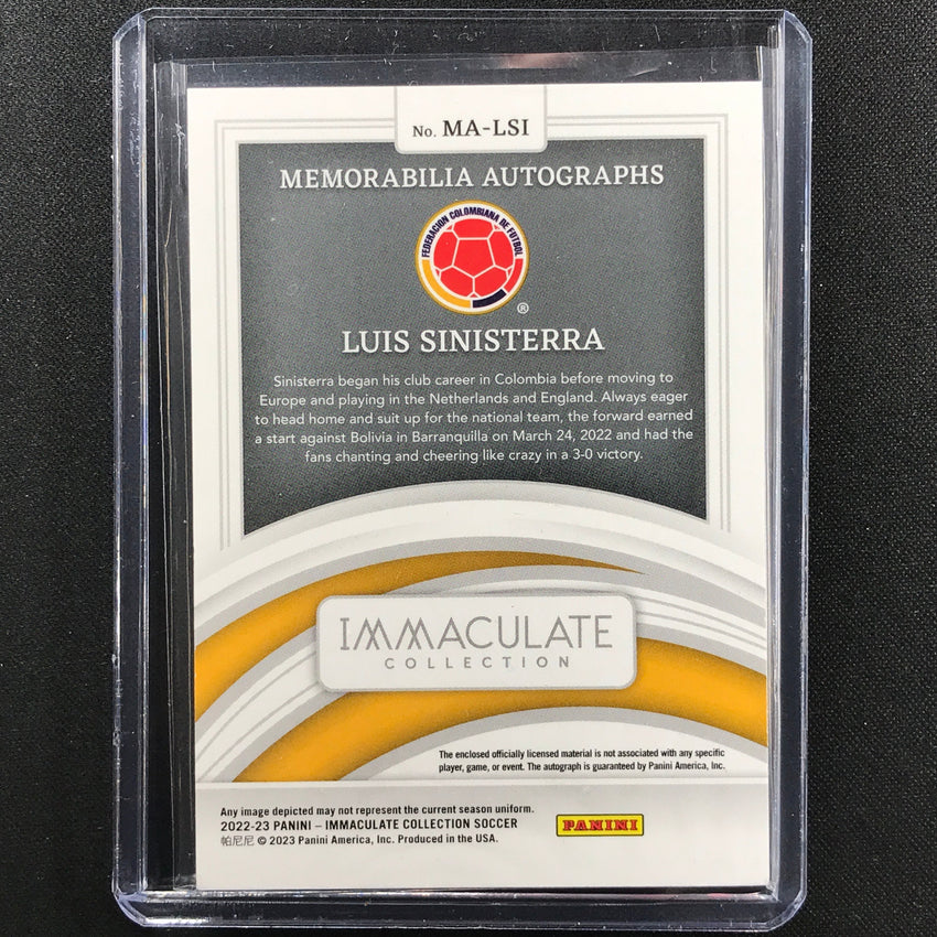 2022-23 Immaculate Luis Sinisterra Rookie Jersey Relic Patch Auto Gold 1/5