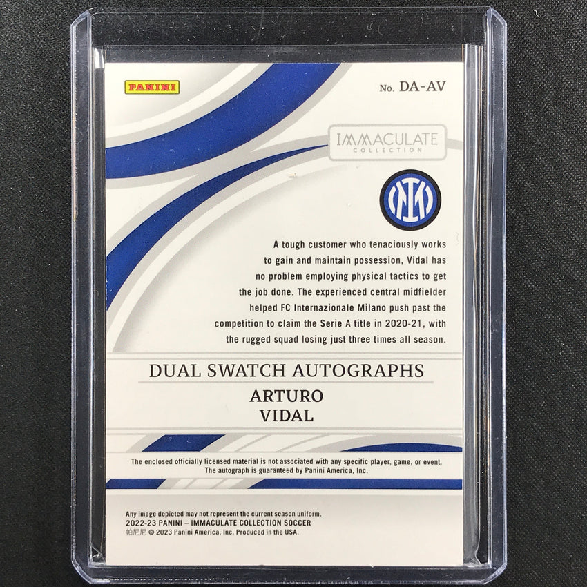 2022-23 Immaculate Arturo Vidal Dual Swatch Relic Patch Auto Platinum 1/1