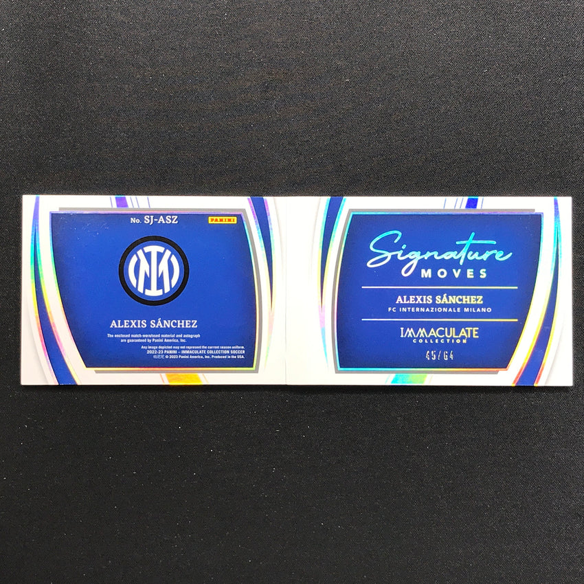 2022-23 Immaculate Alexis Sanchez Signature Moves Booklet Jersey Auto 45/64