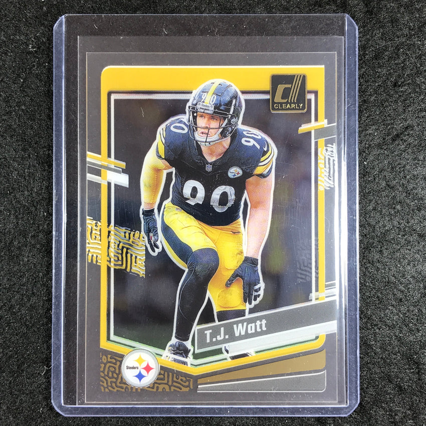 2023 Clearly Donruss Football T.J. WATT Base Gold #42
