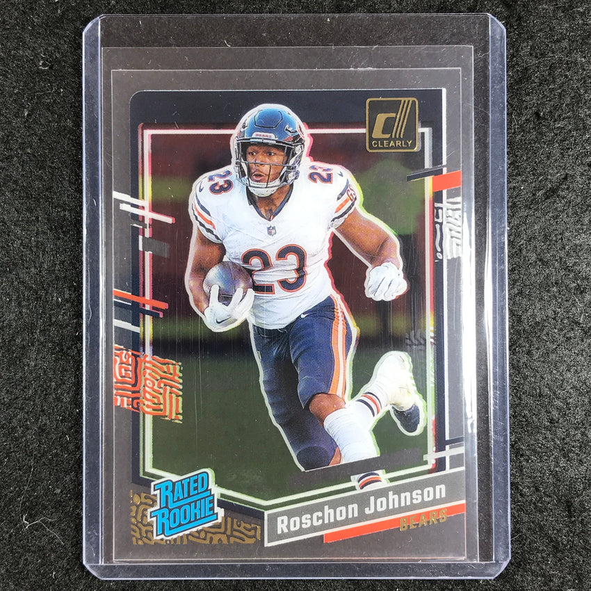 2023 Clearly Donruss Football ROSCHON JOHNSON Rated Rookie Gold #80