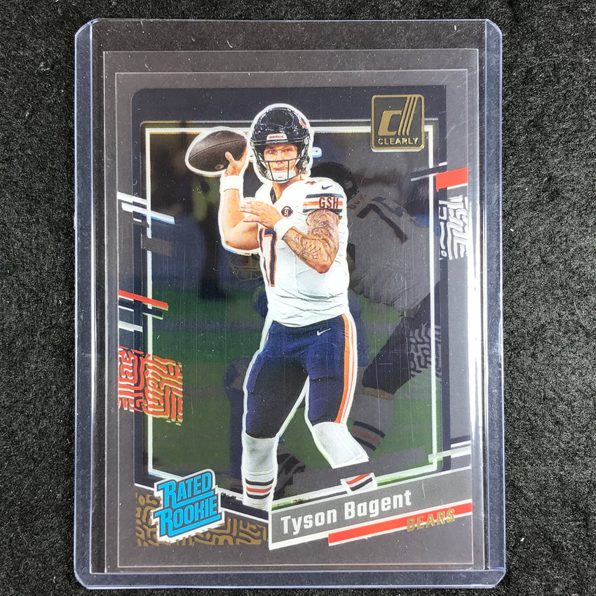 2023 Clearly Donruss Football TYSON BAGENT Rated Rookie Gold #100
