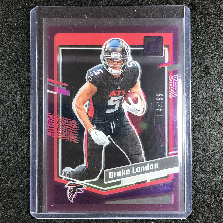 2023 Clearly Donruss Football DRAKE LONDON Base Purple 114/199 #3