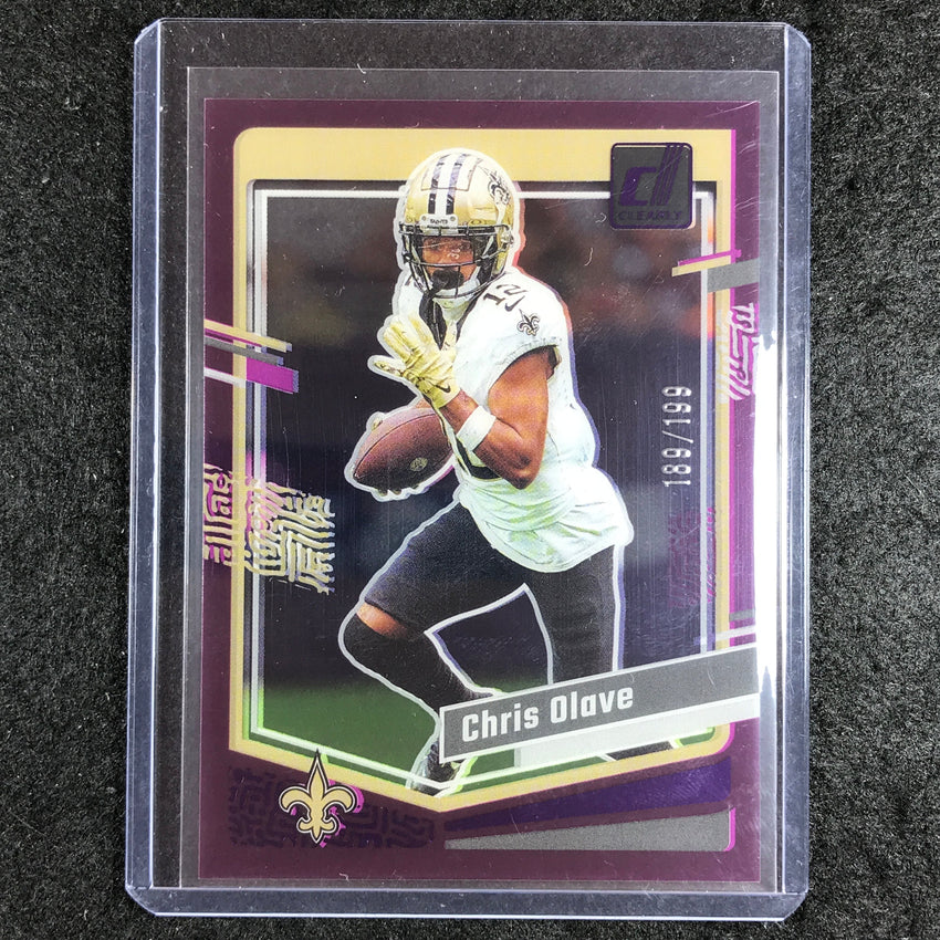 2023 Clearly Donruss Football CHRIS OLAVE Base Purple 189/199 #35