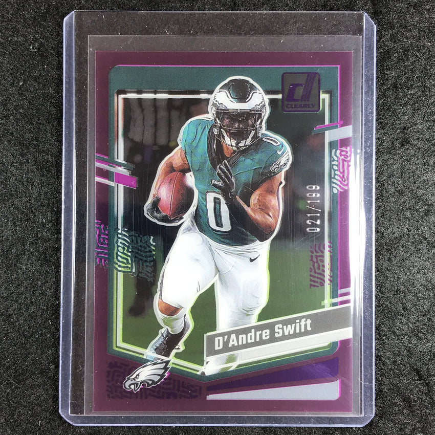 2023 Clearly Donruss Football D'ANDRE SWIFT Base Purple 21/199 #39