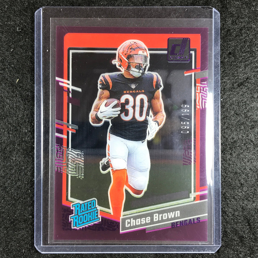 2023 Clearly Donruss Football CHASE BROWN Rated Rookie Purple 95/199 #55