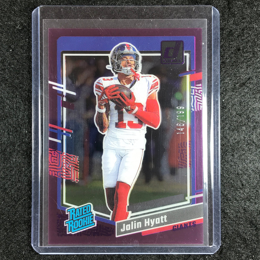 2023 Clearly Donruss Football JALIN HYATT Rated Rookie Purple 146/199 #65