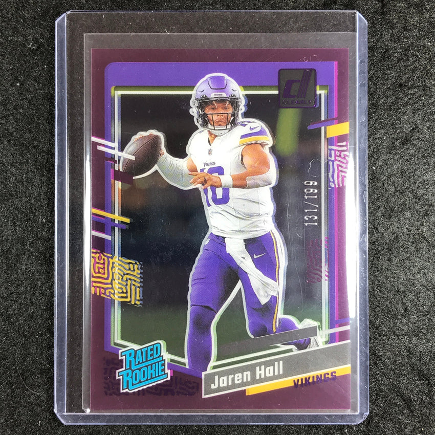 2023 Clearly Donruss Football JAREN HALL Rated Rookie Purple 131/199 #66