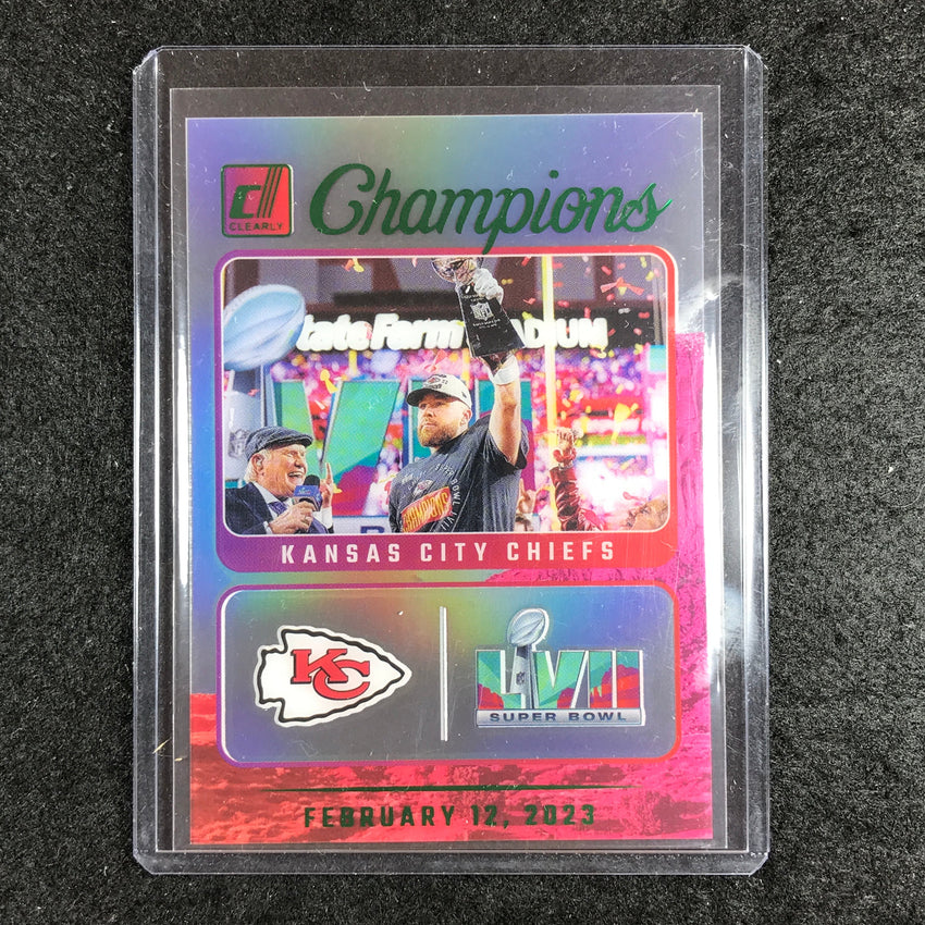 2023 Clearly Donruss Football TRAVIS KELCE Clearly Champions Green 42/49