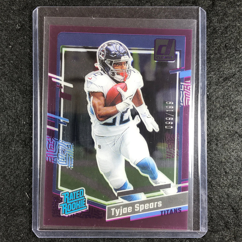 2023 Clearly Donruss Football TYJAE SPEARS Rated Rookie Purple 99/199 #88