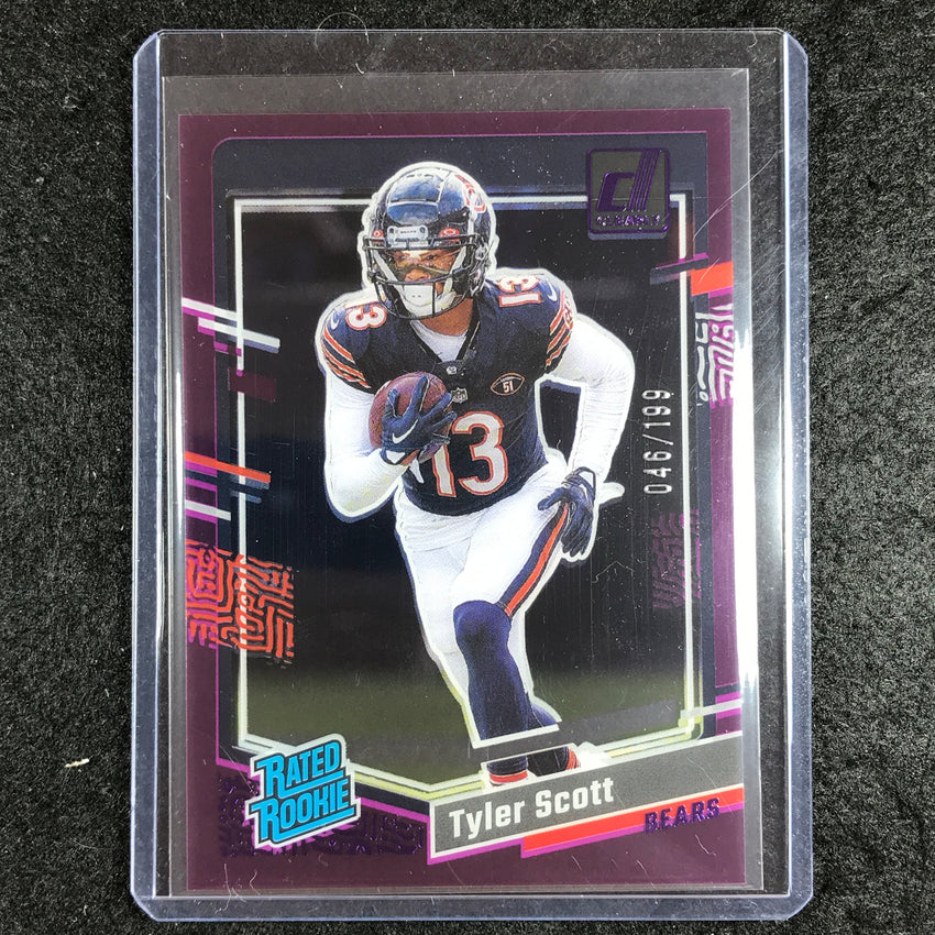 2023 Clearly Donruss Football TYLER SCOTT Rated Rookie Purple 46/199 #89