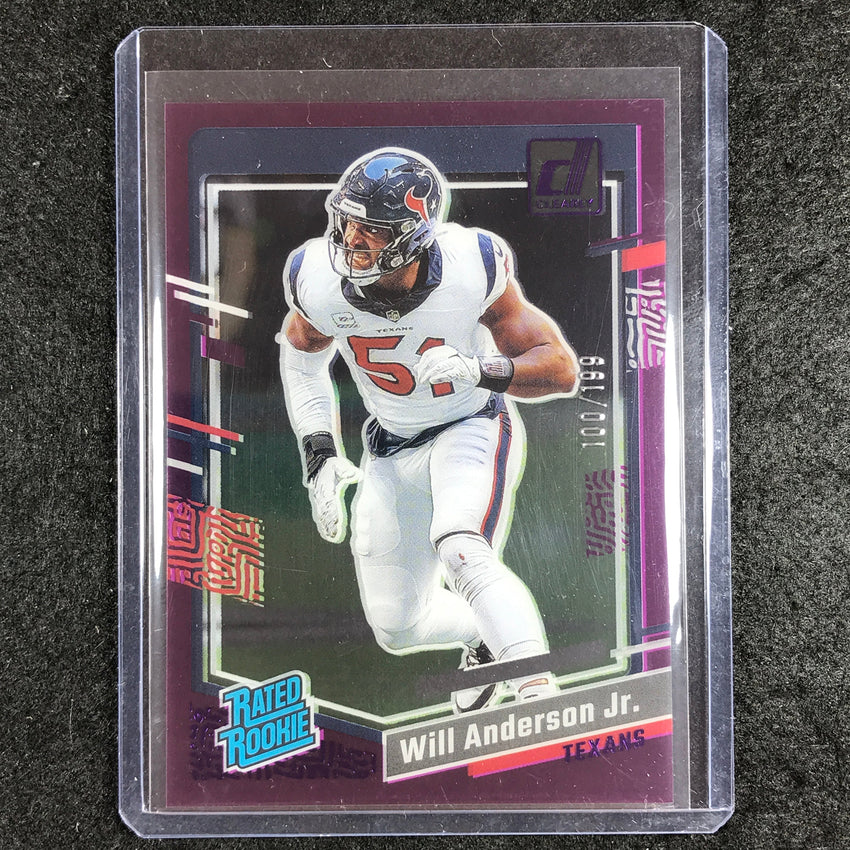 2023 Clearly Donruss Football WILL ANDERSON JR. Rated Rookie Purple 100/199 #90