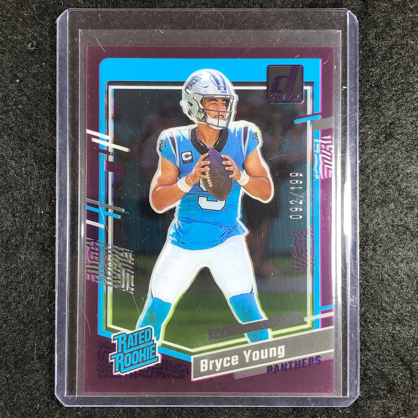 2023 Clearly Donruss Football BRYCE YOUNG Rated Rookie Purple 92/199 #95