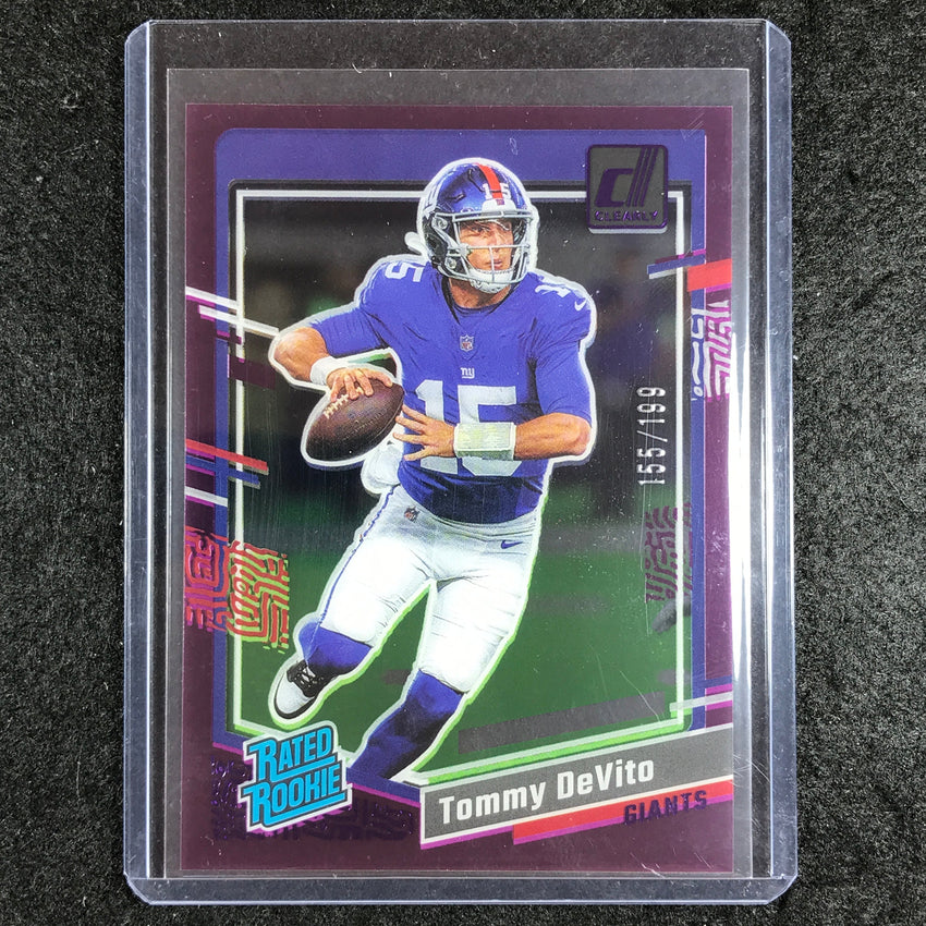 2023 Clearly Donruss Football TOMMY DEVITO Rated Rookie Purple 155/199 #97