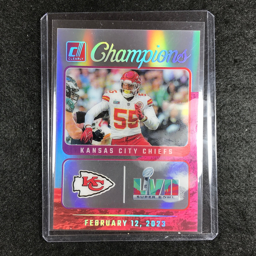2023 Clearly Donruss Football FRANK CLARK Clearly Champions Silver Holo 5/25