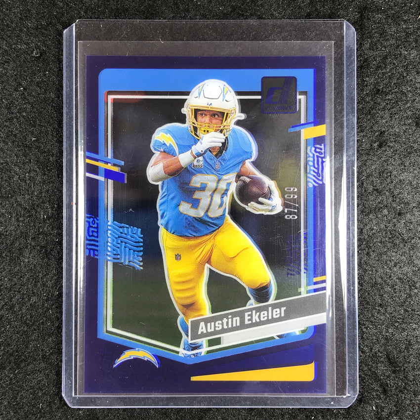 2023 Clearly Donruss Football AUSTIN EKELER Base Blue 87/99 #28