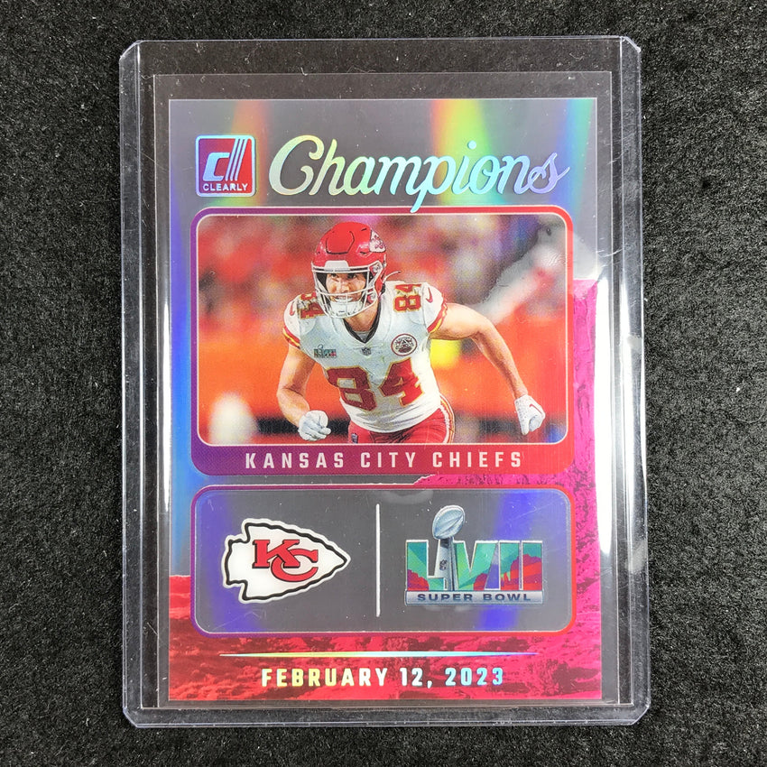 2023 Clearly Donruss Football JUSTIN WATSON Clearly Champions Silver Holo 9/25
