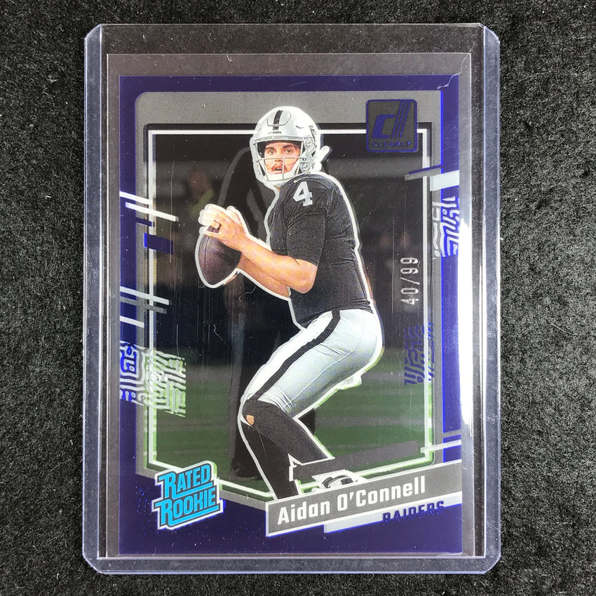 2023 Clearly Donruss Football AIDAN O'CONNELL Rated Rookie Blue 40/99 #51