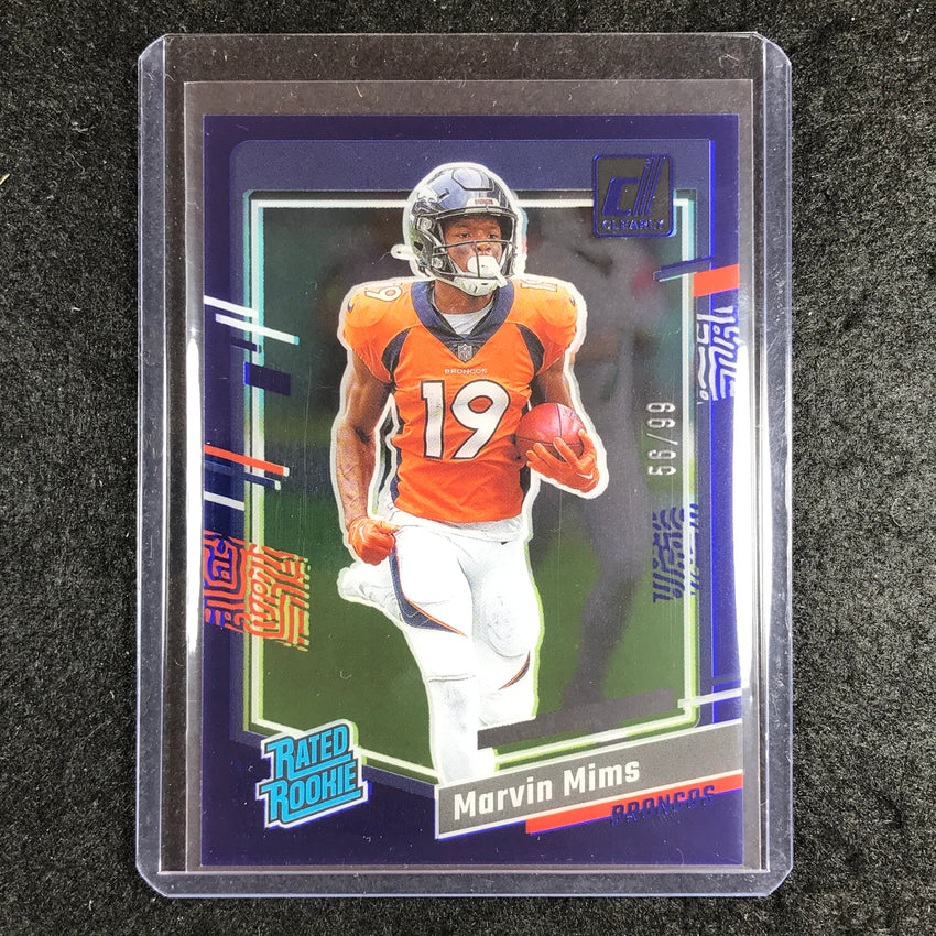 2023 Clearly Donruss Football MARVIN MIMS Rated Rookie Blue 56/99 #74