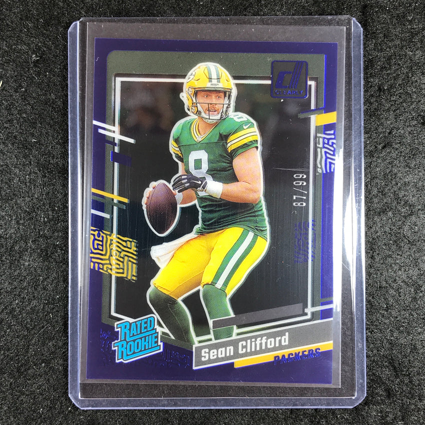 2023 Clearly Donruss Football SEAN CLIFFORD Rated Rookie Blue 87/99 #82