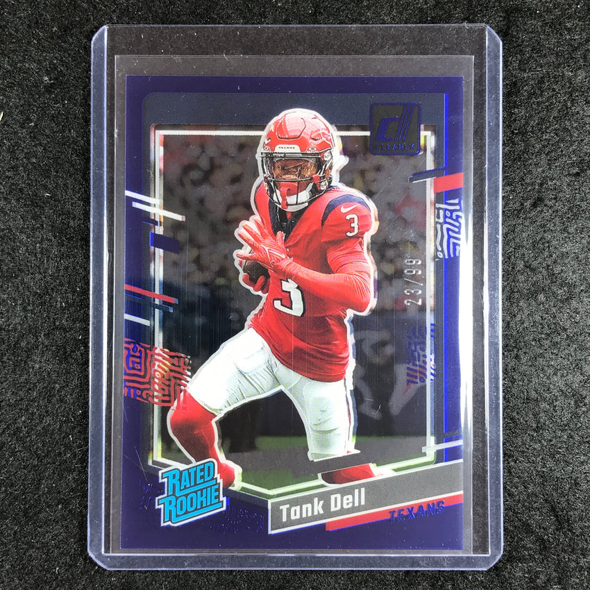 2023 Clearly Donruss Football TANK DELL Rated Rookie Blue 23/99 #85