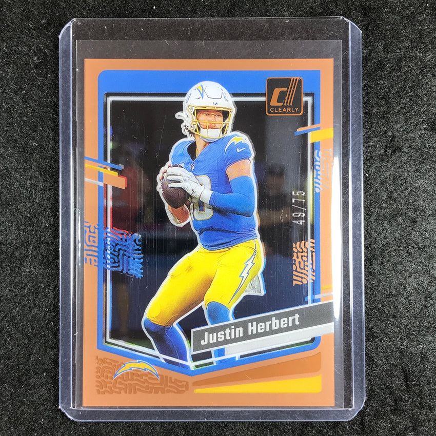 2023 Clearly Donruss Football JUSTIN HERBERT Base Orange 49/75 #29