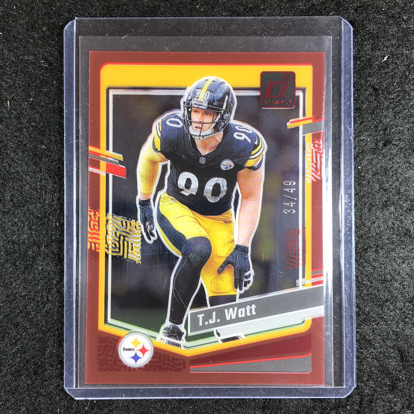 2023 Clearly Donruss Football T.J. WATT Base Red 34/49 #42