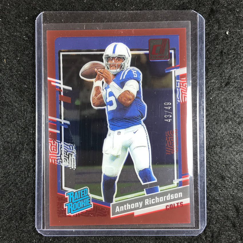2023 Clearly Donruss Football ANTHONY RICHARDSON Rated Rookie Red 43/49 #52