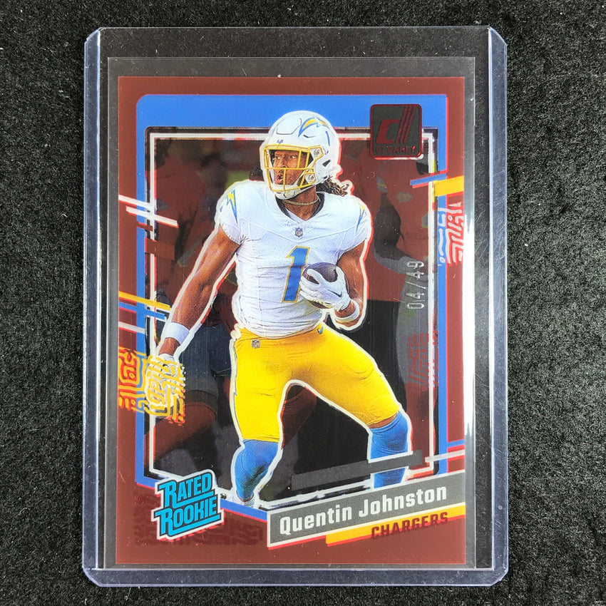 2023 Clearly Donruss Football QUENTIN JOHNSTON Rated Rookie Red 4/49 #78