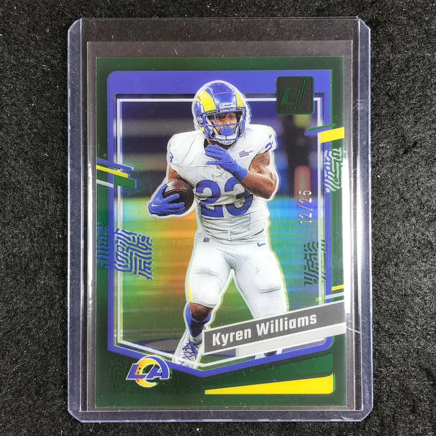 2023 Clearly Donruss Football KYREN WILLIAMS Base Green 12/25