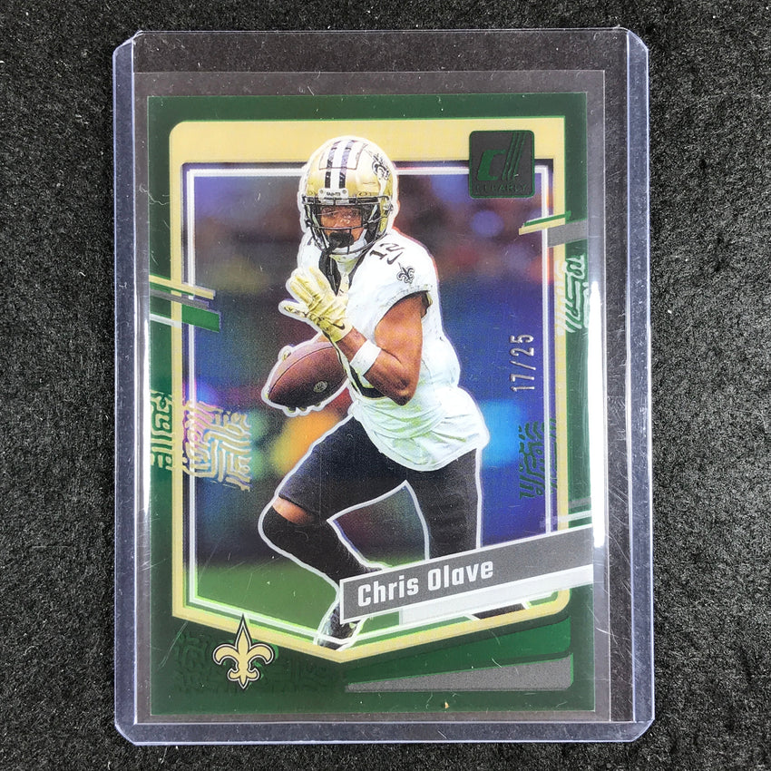 2023 Clearly Donruss Football CHRIS OLAVE Base Green 17/25