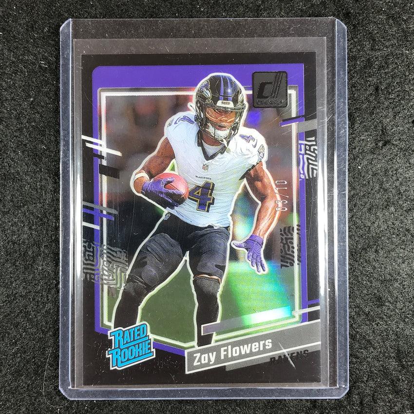 2023 Clearly Donruss Football ZAY FLOWERS Rated Rookie Black 3/10
