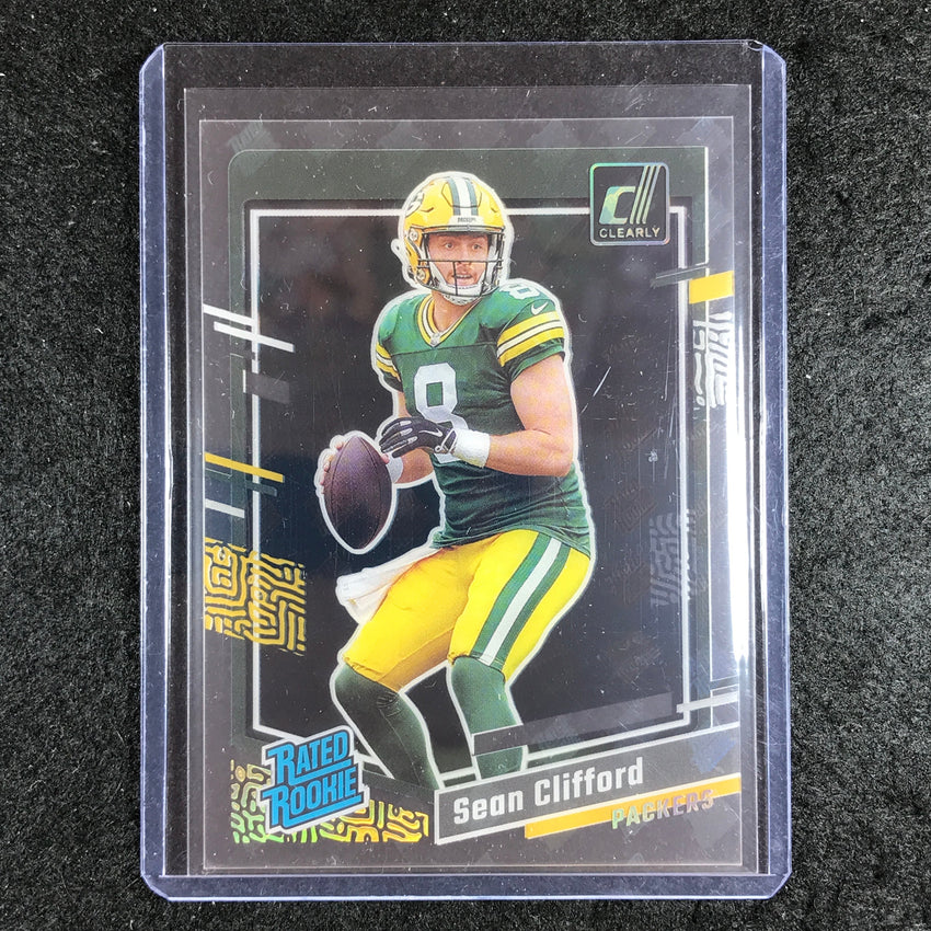2023 Clearly Donruss Football SEAN CLIFFORD Rated Rookie RR Logo Holo SSP #82