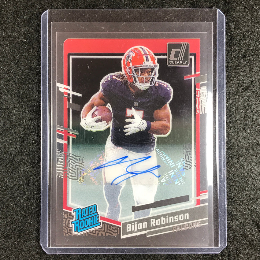 2023 Clearly Donruss Football BIJAN ROBINSON Rated Rookie Auto Base #53