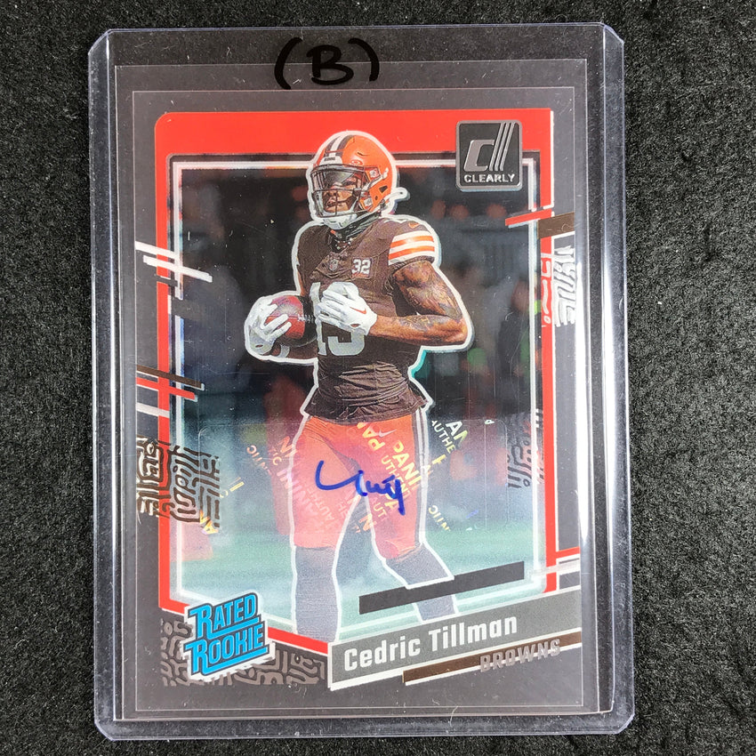 2023 Clearly Donruss Football CEDRIC TILLMAN Rated Rookie Auto Base #54 (B)