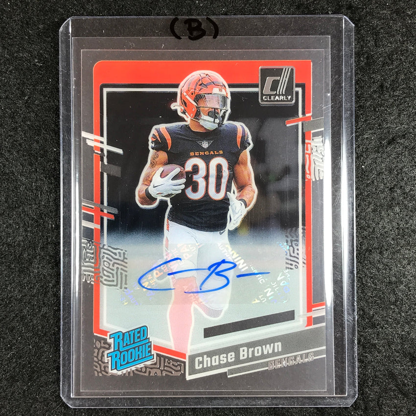 2023 Clearly Donruss Football CHASE BROWN Rated Rookie Auto Base #55 (B)