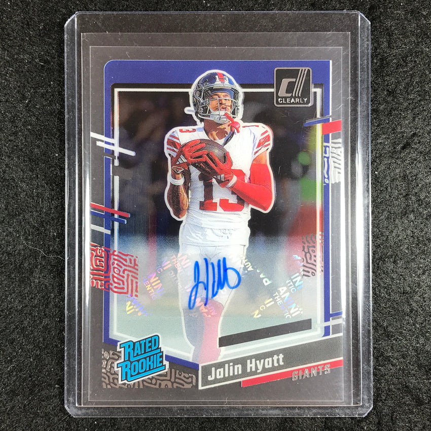 2023 Clearly Donruss Football JALIN HYATT Rated Rookie Auto Base #65