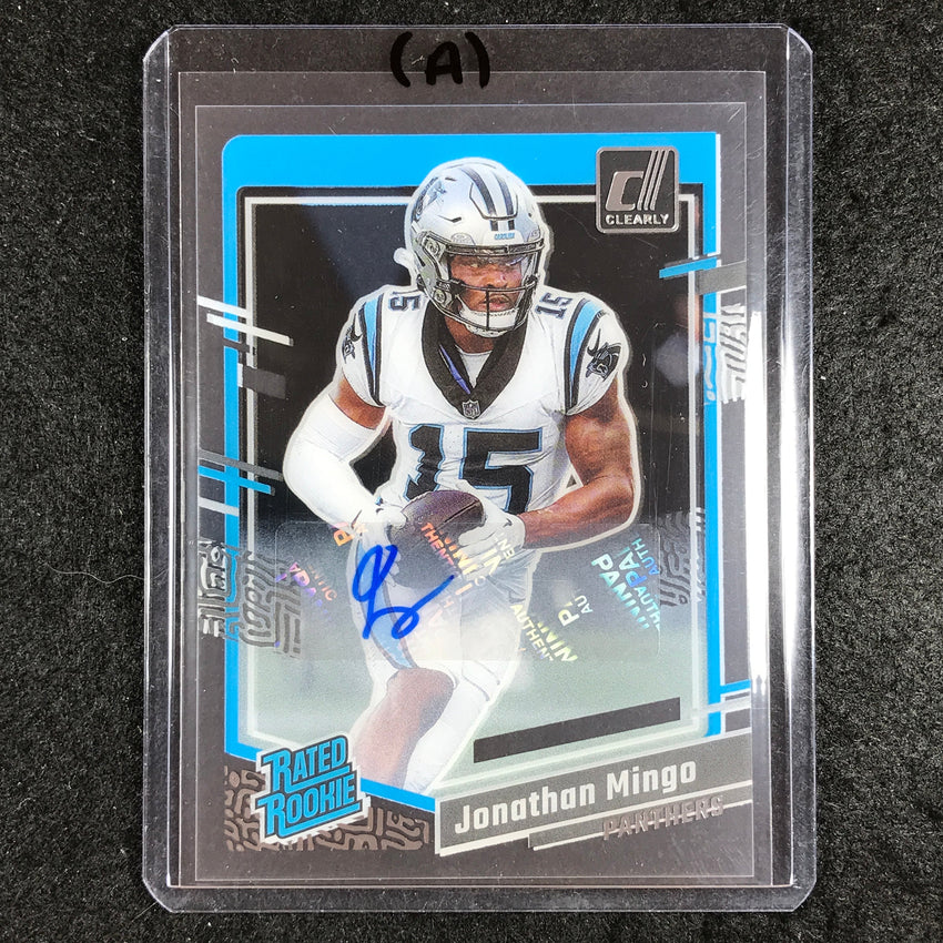 2023 Clearly Donruss Football JONATHAN MINGO Rated Rookie Auto Base #69 (A)
