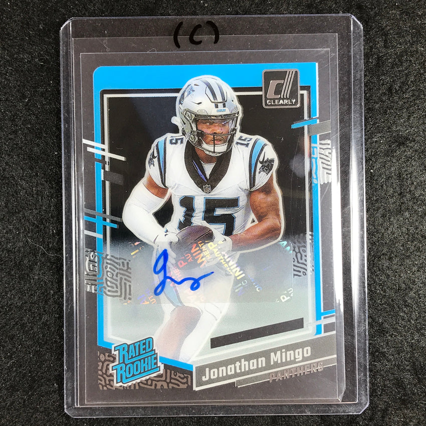 2023 Clearly Donruss Football JONATHAN MINGO Rated Rookie Auto Base #69 (C)